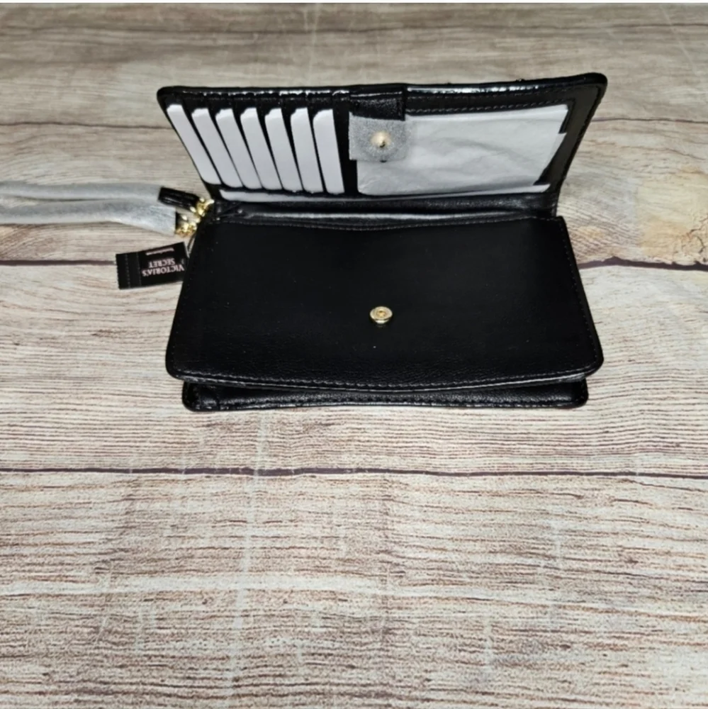 Victoria's secret tech black gold studded Wristlet clutch wallet - Picture 3 of 10